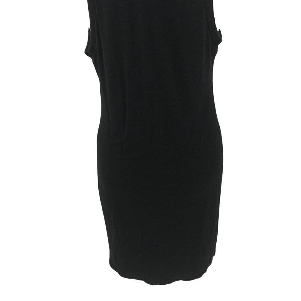 Standard James Perse Black Knit Sleeveless Deep V Neck Dress Size 3 L Knee - Picture 4 of 11